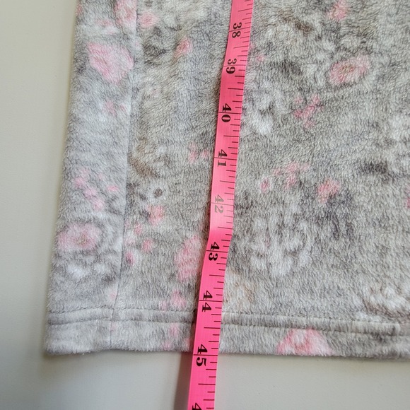 Laura Ashley Nightgown Women XL Gray Floral Lace Trim Cottagecore Sleepwear Cozy - Picture 7 of 8